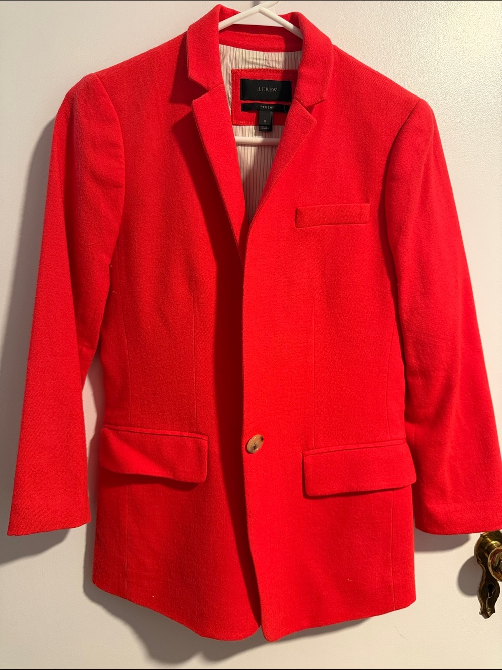 J. Crew Red Orange Single-Button Regent Blazer